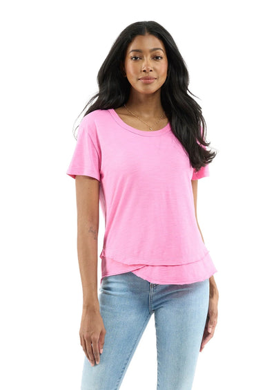 CHRLDR Ava Mock Layer T-shirt - Pink Sorbet