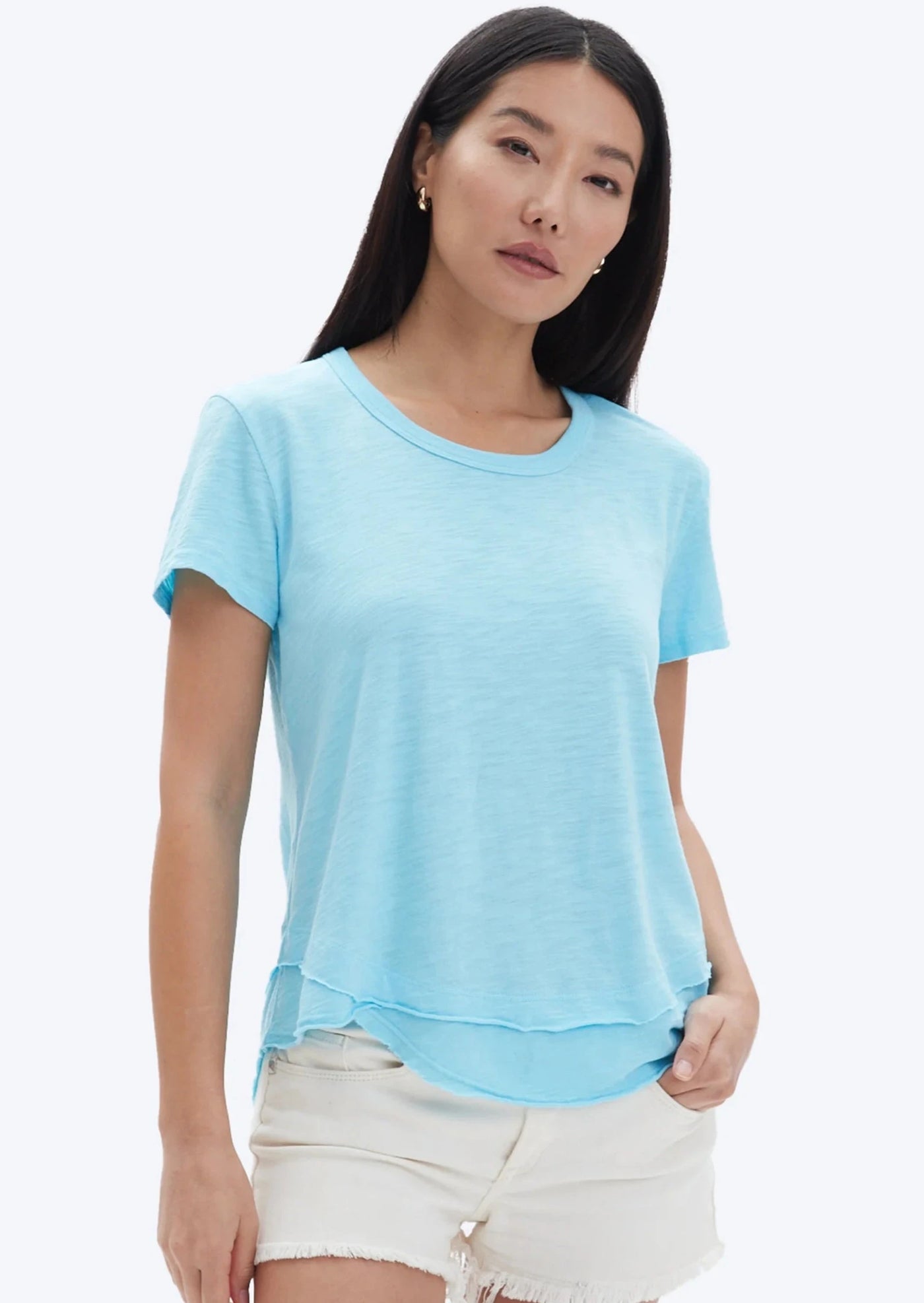 CHRLDR Ava Mock Layer T-shirt - Turquoise Media 1 of 3