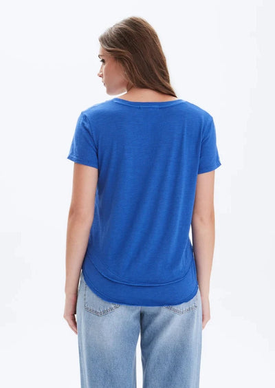 CHRLDR Ava V-Neck Mock Layer T-shirt - Electric Blue