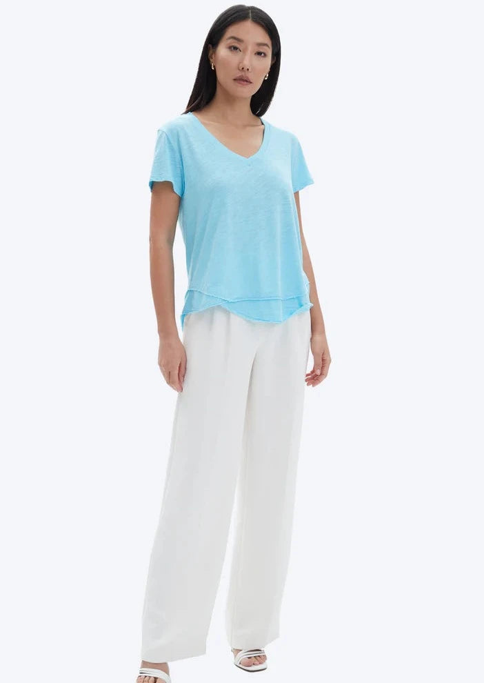 CHRLDR Ava V-neck Mock Layer T-shirt Turquoise