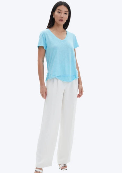 CHRLDR Ava V-neck Mock Layer T-shirt Turquoise