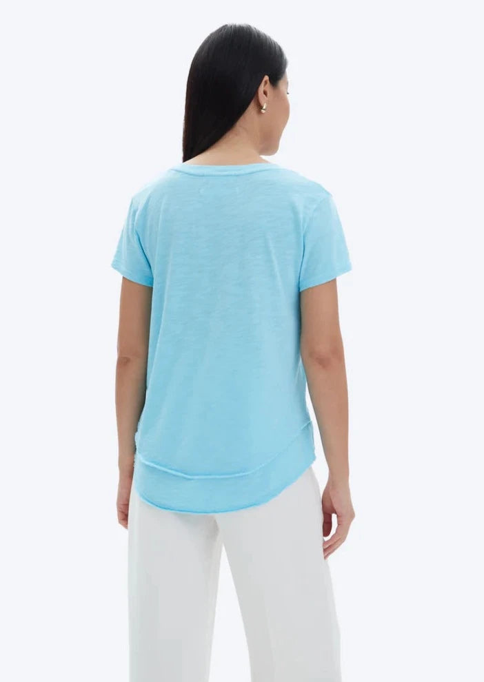 CHRLDR Ava V-neck Mock Layer T-shirt Turquoise