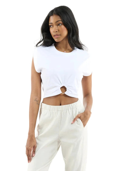 CHRLDR Cynthia Ring Crop Top - White