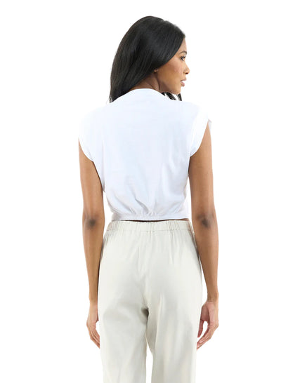 CHRLDR Cynthia Ring Crop Top - White