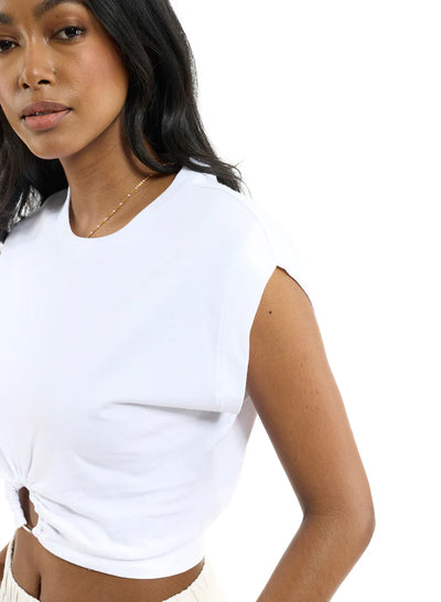 CHRLDR Cynthia Ring Crop Top - White
