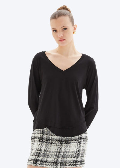 CHRLDR Ava V - Neck Long Sleeve Black