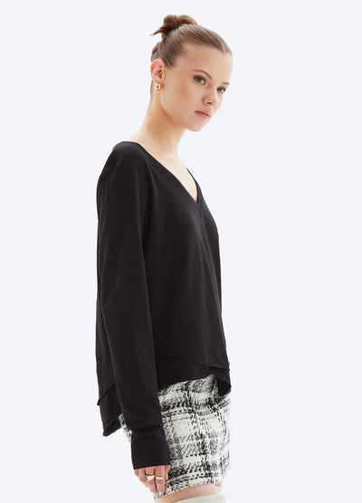 CHRLDR Ava V - Neck Long Sleeve Black