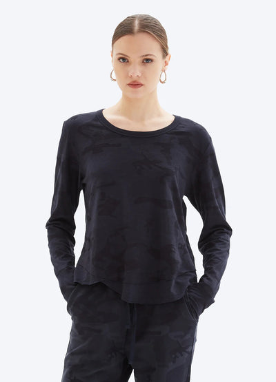 CHRLDR Camo Ava Long Sleeve Mock Dark Navy