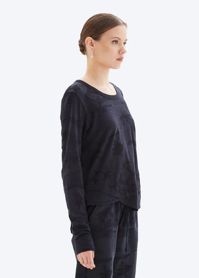 CHRLDR Camo Ava Long Sleeve Mock Dark Navy