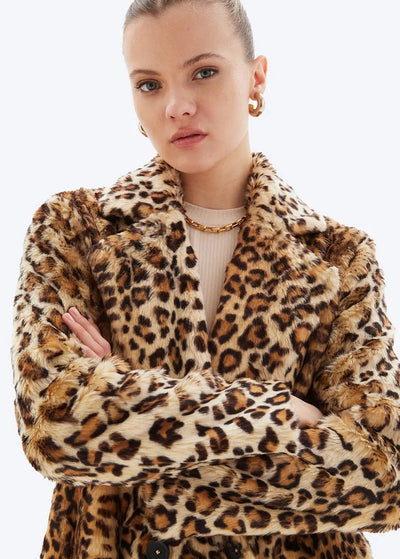 CHRLDR Ophelia Leopard Faux Fur Coat