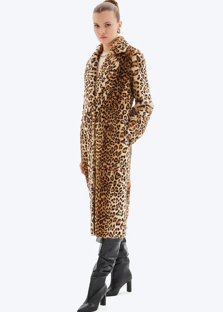 CHRLDR Ophelia Leopard Faux Fur Coat