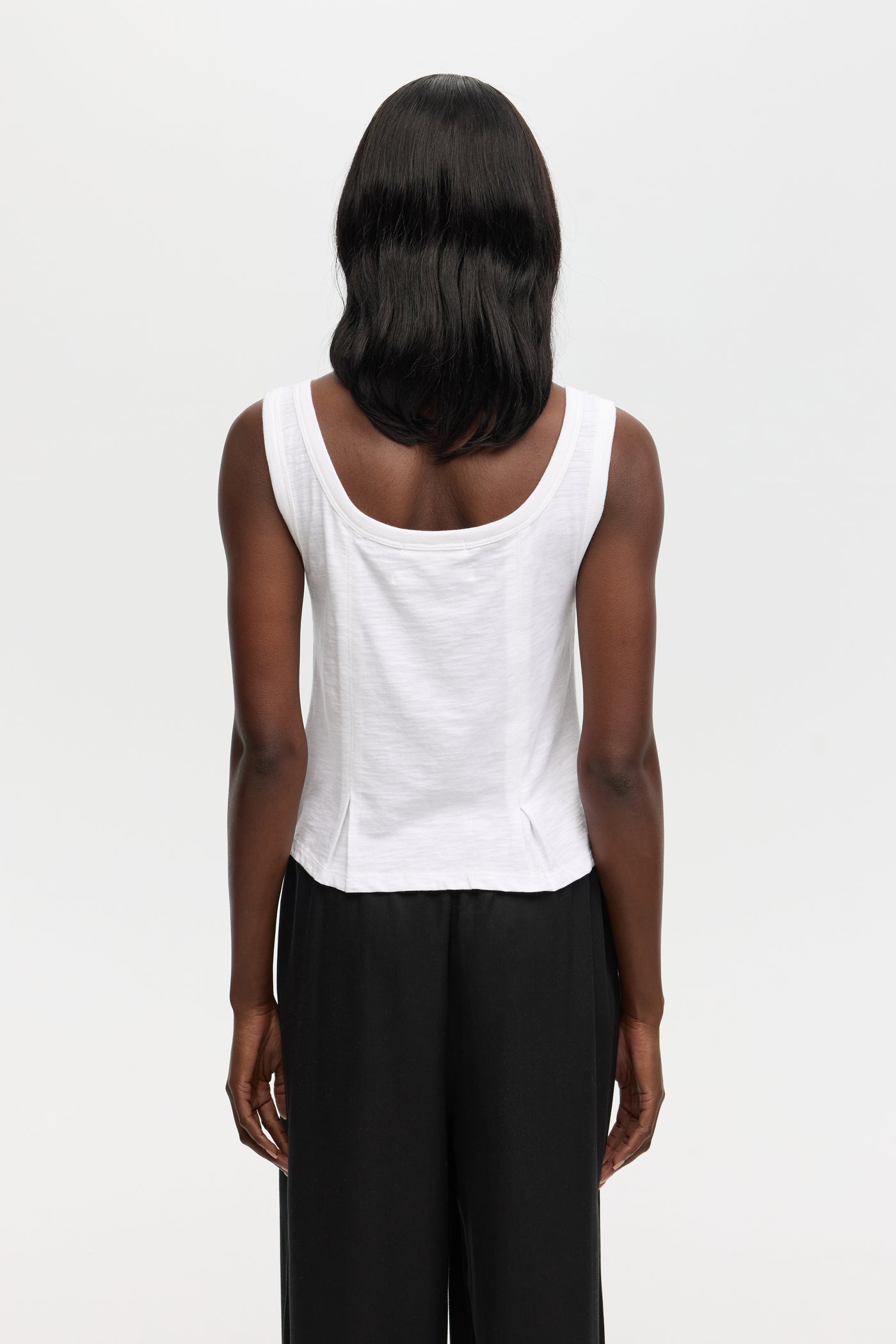 CHRLDR Mulan Ruffled Bottom Tank Top White