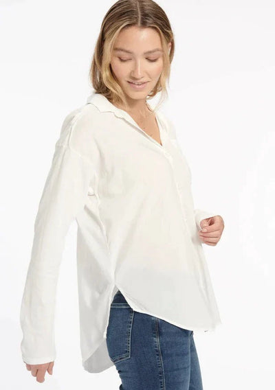 Splendid Paige L/S Button Up Shirt - White