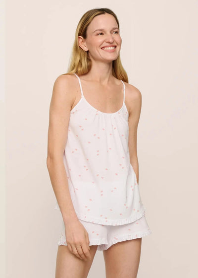 Eberjey Gisele Printed Cami & Shortie Short Set Summer Daisy White