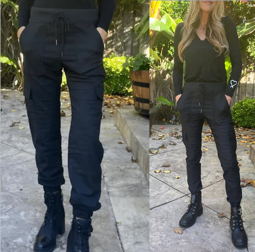 Bevy Flog Pull On Cargo Pants - Black