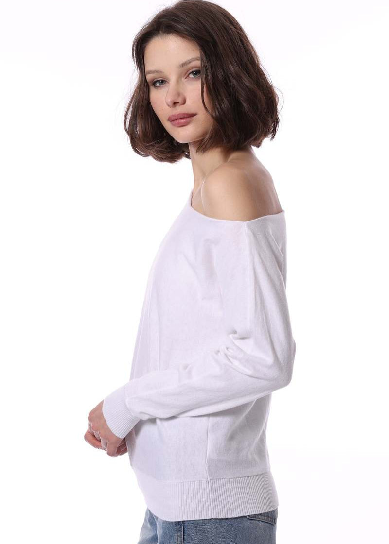 Minnie Rose Cotton Off The Shoulder White