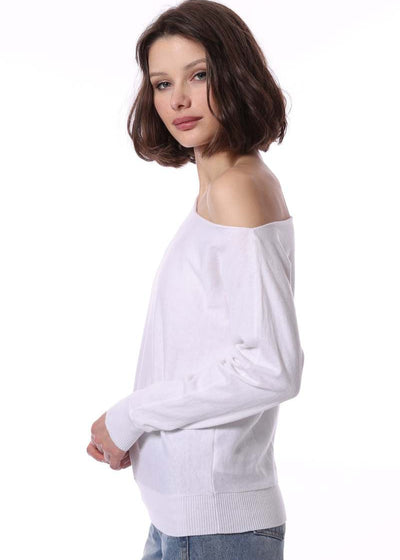 Minnie Rose Cotton Off The Shoulder White