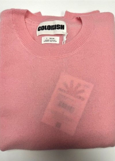 CRUSH Bonnaroo Boyfriend Cashmere Crew - Bubble Gum
