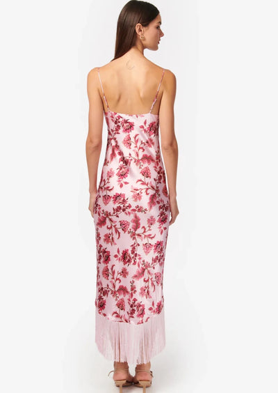 CAMI Pink Floral Fringe Cami Dress