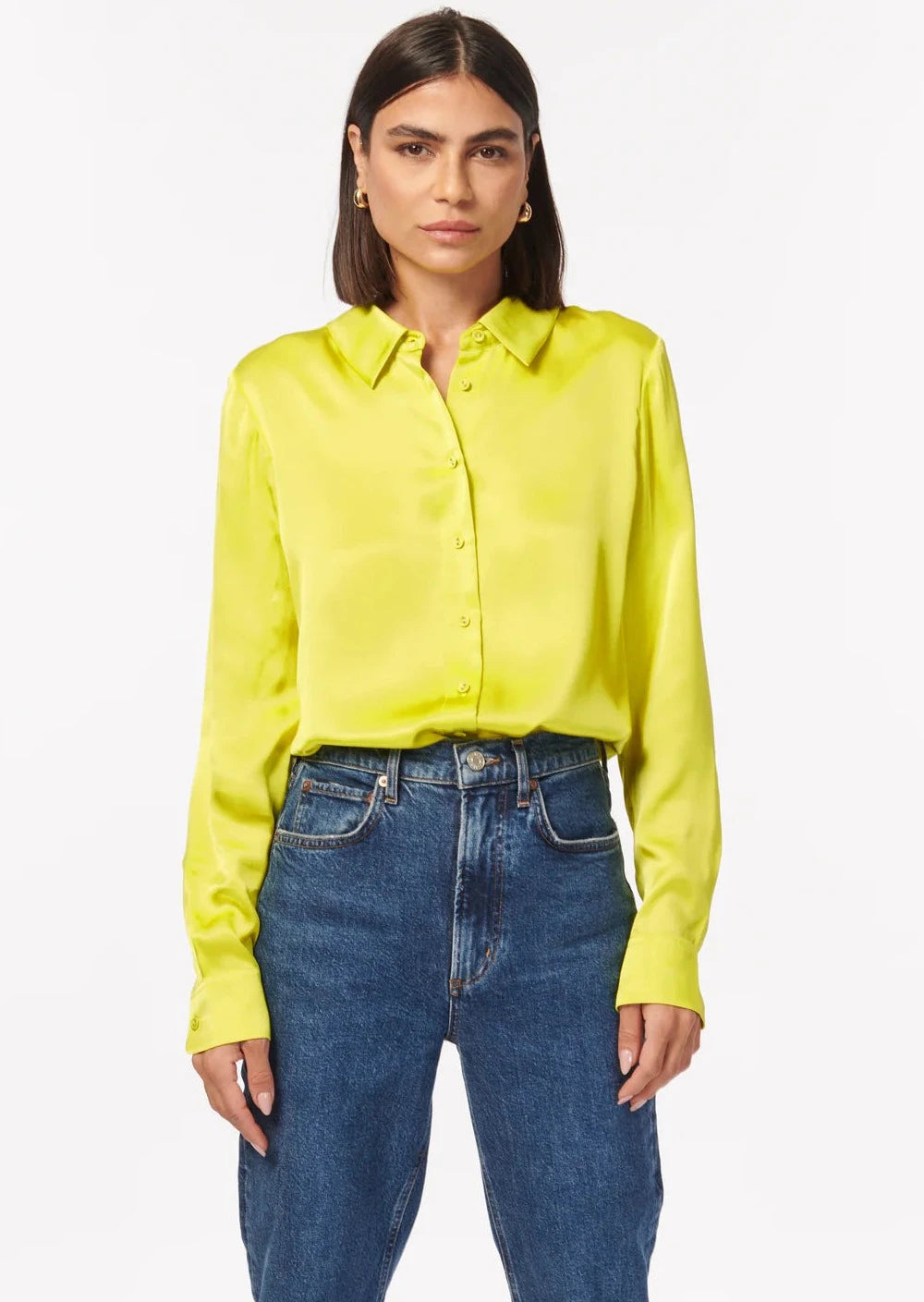 CAMI Crosby Silk Shirt - Lime