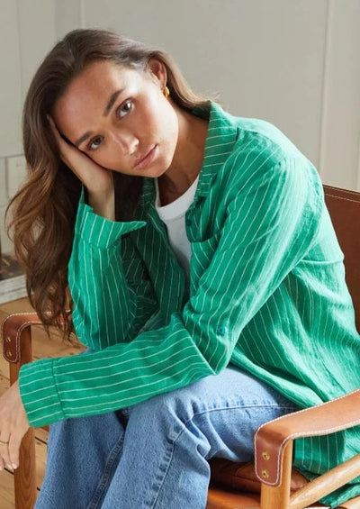 Charli Provence Linen Shirt -Green