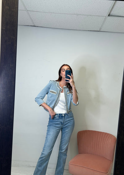 Generation Love Kenzie Denim Chain Jacket - Light Blue