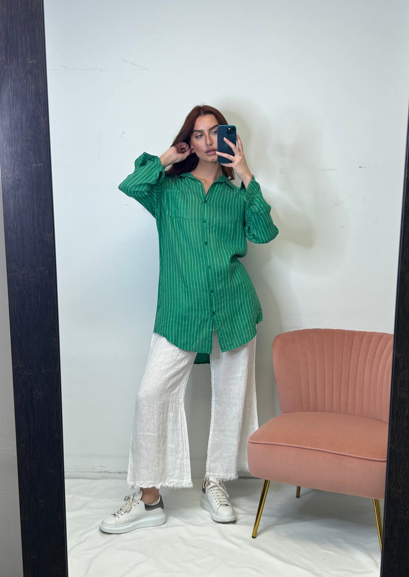 Charli Provence Linen Shirt -Green