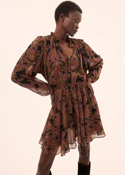 Misa Lilly Dress Studded Flora Chiffon