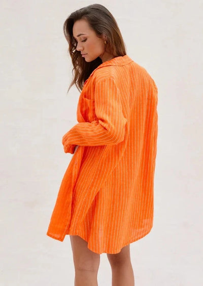 Charli Provence Linen Shirt -Tangerine