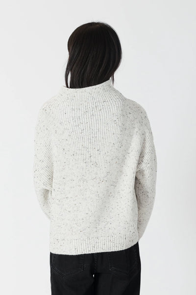 Lyla & Luxe Flecked Ribbed Mock neck Sweater