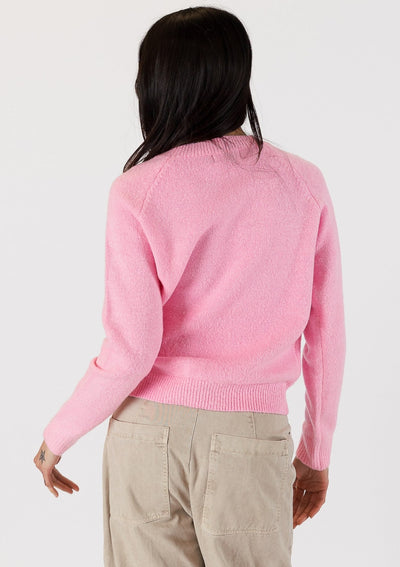The Pink Door Knit Crew Neck Sweater - Pink
