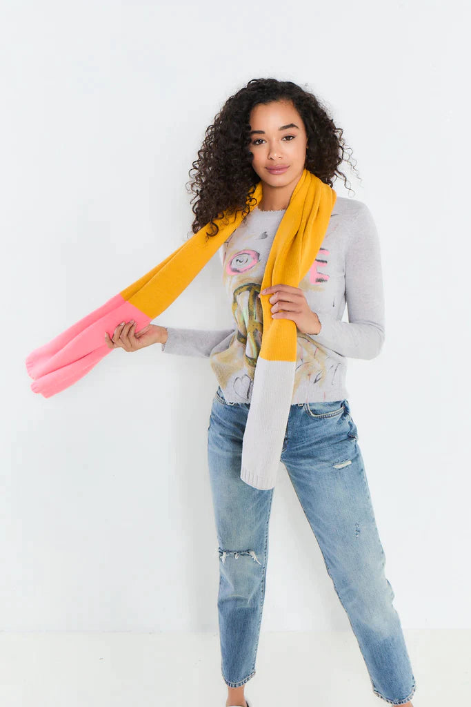 Lisa Todd Colour Crush Scarf - Mustard/Pink