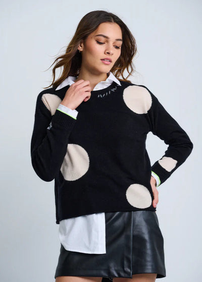 Lisa Todd Hot For Dots Wool/Cashmere Sweater Black