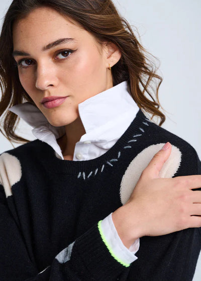 Lisa Todd Hot For Dots Wool/Cashmere Sweater Black