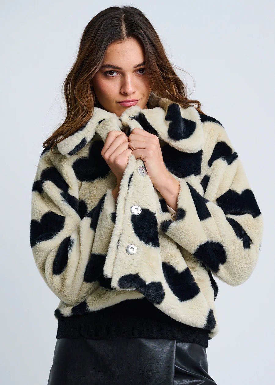 Lisa Todd Love Shag Jacket Cream/Black
