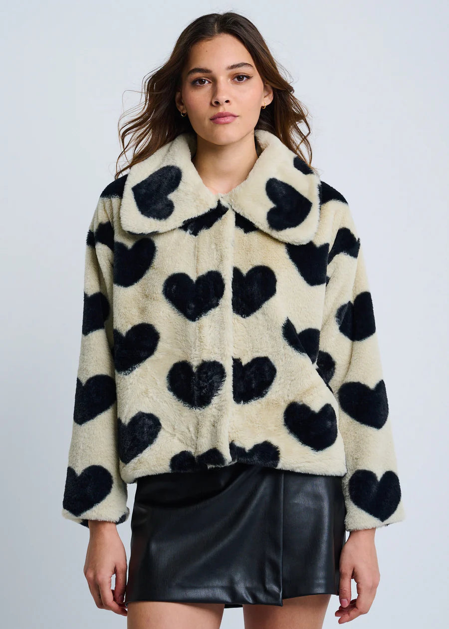 Lisa Todd Love Shag Jacket Cream/Black