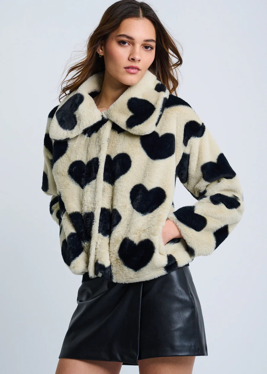 Lisa Todd Love Shag Jacket Cream/Black