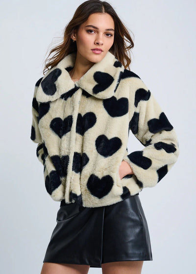 Lisa Todd Love Shag Jacket Cream/Black