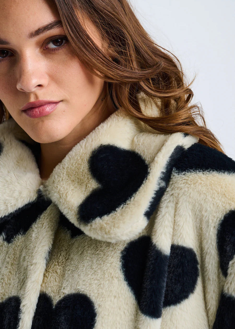Lisa Todd Love Shag Jacket Cream/Black