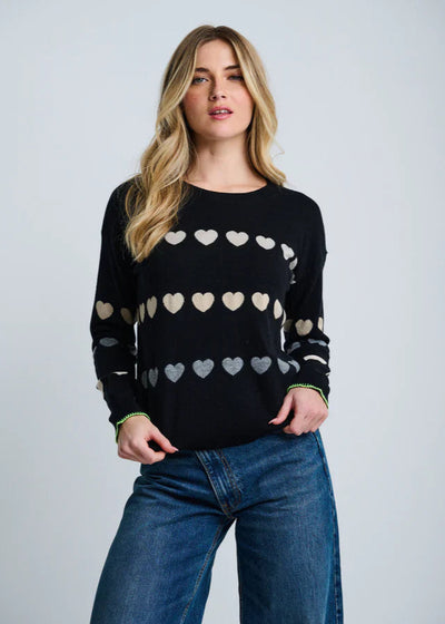Lisa Todd Love track Cotton/Cashmere Sweater Black