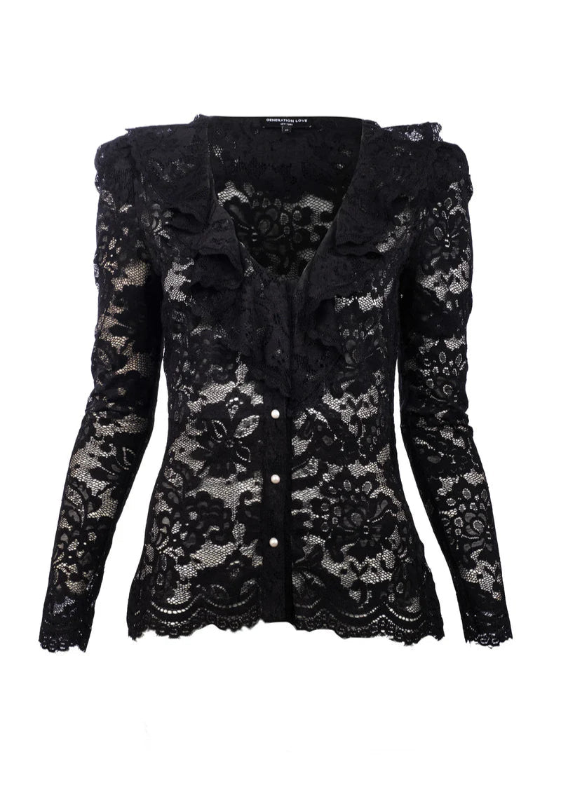 Generation Love Corsa Lace Top Black