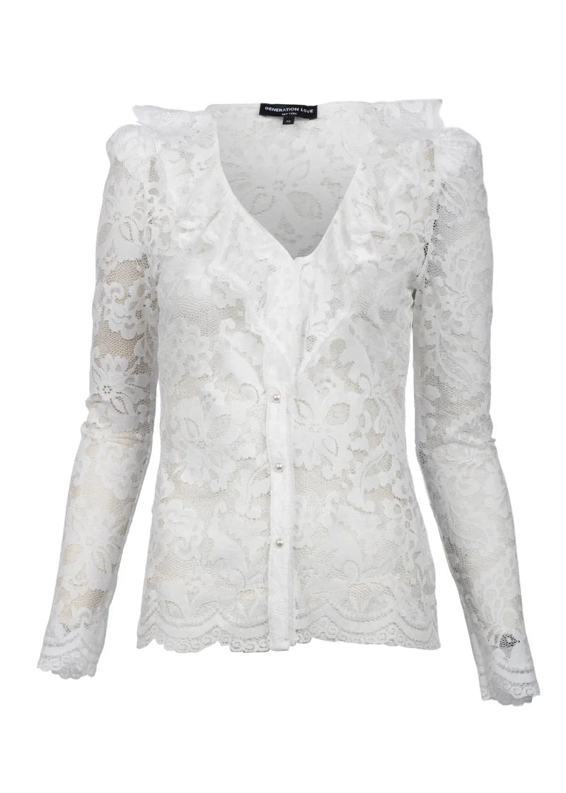 Generation Love Corsa Lace Top White