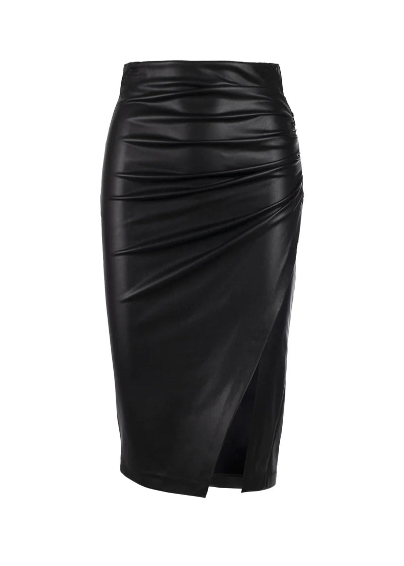 Generation Love Gina Vegan Leather Skirt Black