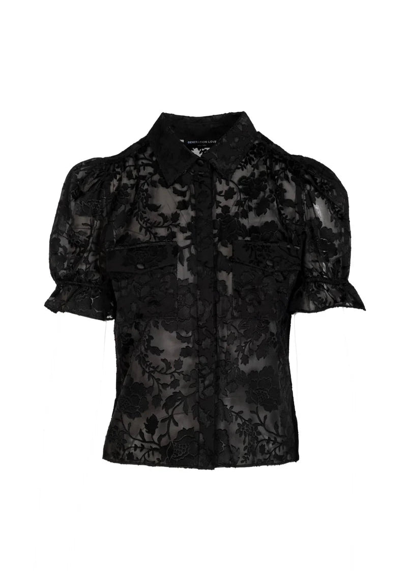 Generation Love Mina Burn-Out Shirt Black