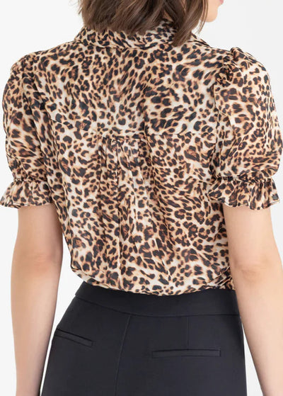 Generation Love Mina Leopard Georgette Shirt Leopardess