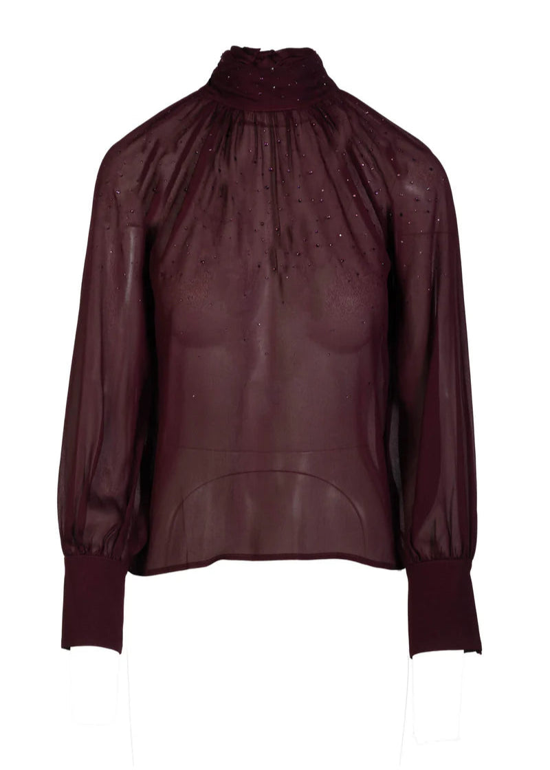 Generation Love Noor Crystal Blouse Cabernet