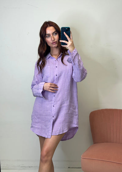 Charli Provence Linen Shirt -Lilac