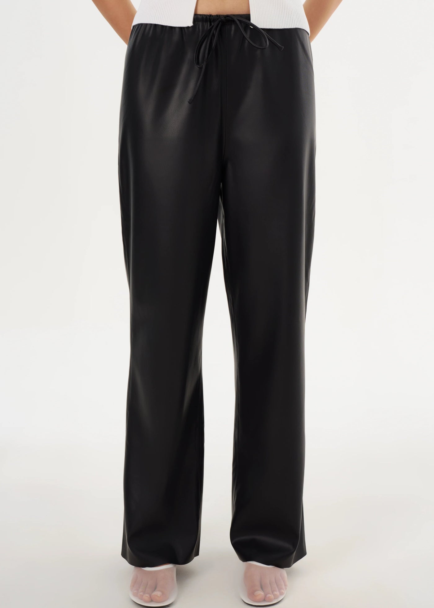 Lamarque Faith Faux-Leather Relaxed Pant Black