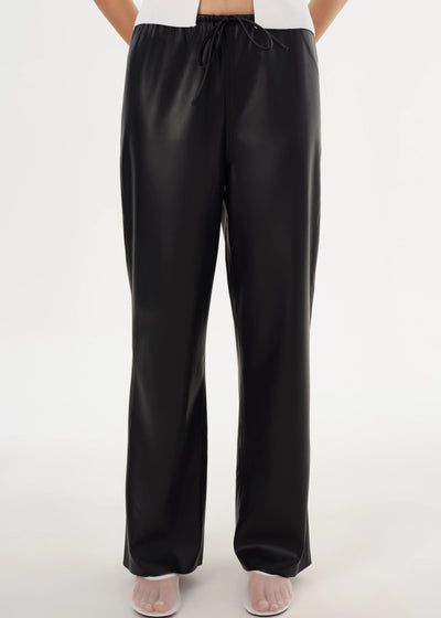 Lamarque Faith Faux-Leather Relaxed Pant Black