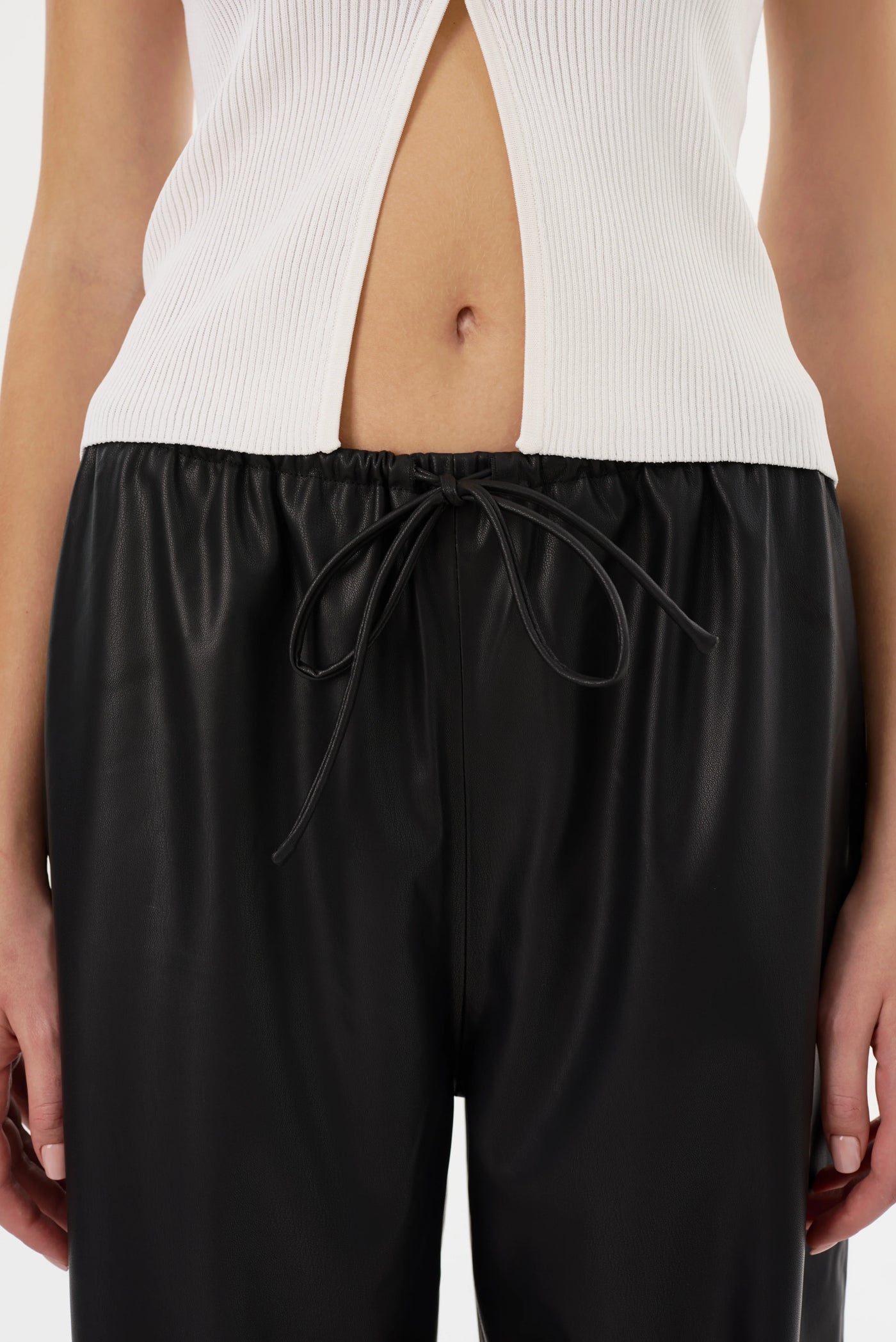 Lamarque Faith Faux-Leather Relaxed Pant Black